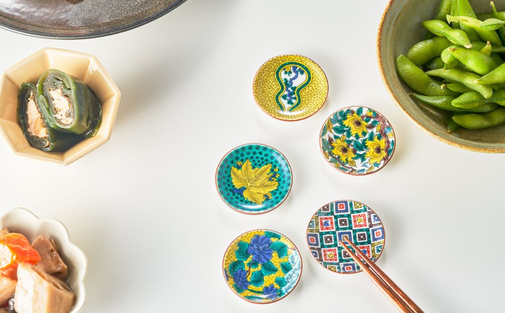 【九谷焼 愛らしい5枚】姫皿（はしおき）名品コレクション 【打田平太郎商店】