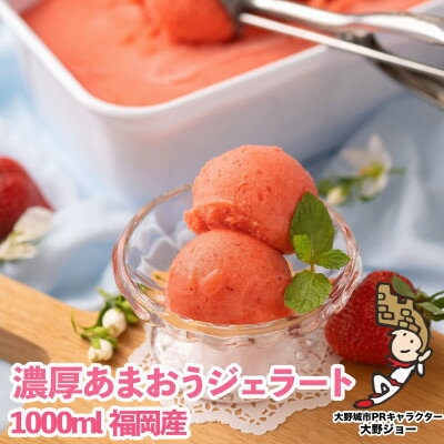 【ふるさと納税】【26年4月以降順次発送】採れたて!福岡産濃厚あまおうジェラート 1000ml(大野城市)_ アイス アイスクリーム ソルベ スイーツ イチゴ 苺 いちご 【配送不可地域：離島】【1110599】