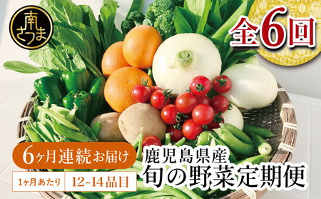 【かごしま野菜定期便 （全6回）】旬鮮野菜と果物のセット（12～14品目） 野菜 お野菜 九州 野菜BOX 旬 セット 詰合せ 定期便 JA鹿児島県経済連 南さつま市