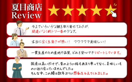 極上 豊橋うなぎ 紅白セット  3尾 蒲焼 2尾 白焼 1尾 きざみうなぎ付き 夏目商店   