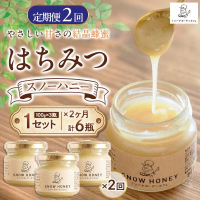 ふるさと納税 山形市 【定期2ヶ月】【やさしい甘さの結晶蜂蜜】はちみつ「スノーハニー」(100g×3瓶) FY26-103