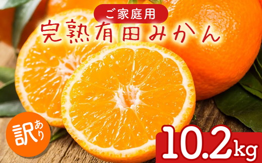 【先行予約】ご家庭用 完熟 有田みかん 10.2kg(10kg+200g(傷み補償分))