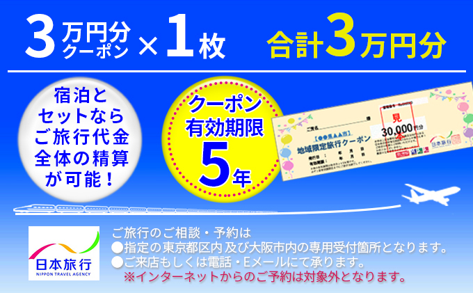 
[№5315-0840]日本旅行　地域限定旅行クーポン【30,000円分】
