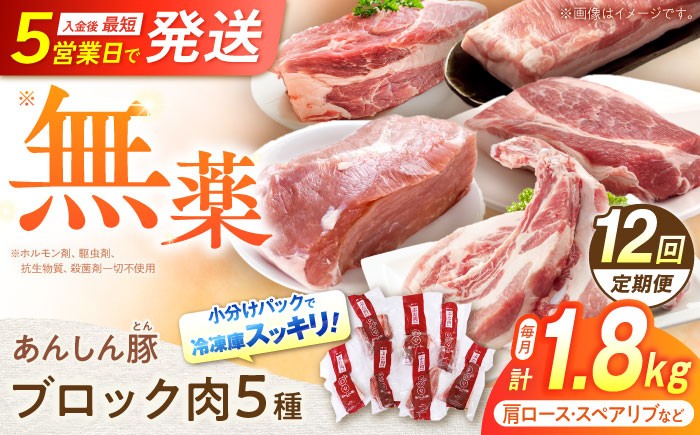 
            【12回定期便】あんしん豚 ブロックセット 毎月1.8kg 合計21.6kg 豚肉 ロース モモ カタ 詰合せ 国産 豚肉 国産 国産豚肉 小分け ブロック ブロック肉 セット 冷凍 真空パック 薄切り 厚切り ポーク 肩ロース ロース モモ カタ スペアリブ 豚肩ロース 豚ロース 豚モモ 1.8kg 21.6kg  定期便 20万円 200000円 白川町 / 藤井ファーム [AWAF027]
          