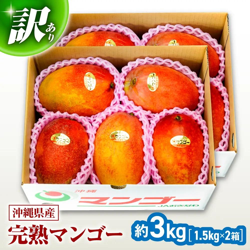マンゴー 【2027年発送】訳あり 完熟マンゴー 約3kg (3-6玉×2箱) BCAA003