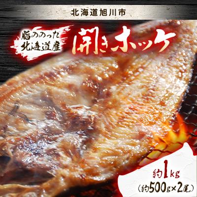 ふるさと納税 旭川市 手造り 脂ののった北海道産開きホッケ約1kg(約500g×2尾)セット_01700