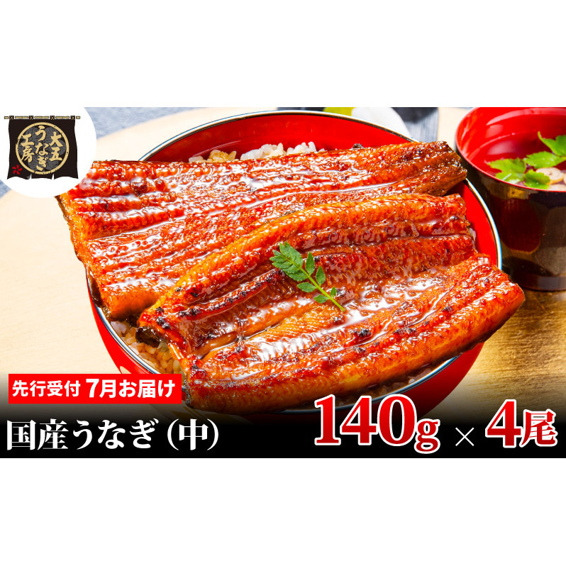 先行受付 【7月上旬配送】 うなぎ蒲焼 140g×4尾(560g) うなぎ 鰻 蒲焼 蒲焼き 大五通商 静岡 島田市