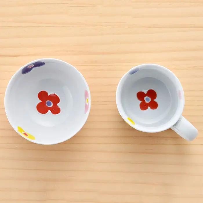 【波佐見焼】子ども 茶碗 セット「彩花」 プレート ・ミニ マグカップ・茶椀 食器 皿 【大新窯】 [DC13]  波佐見焼