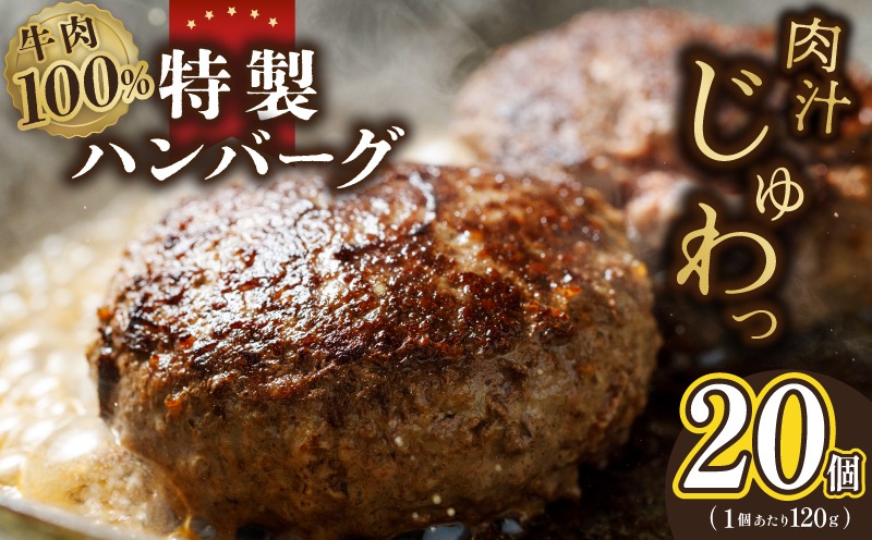 G1739 牛肉100％ 特製ハンバーグ 120g×20個 個包装