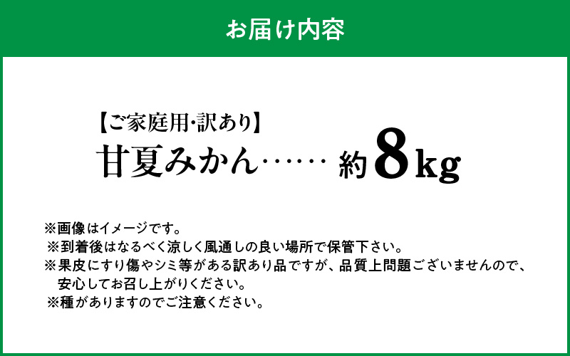 G7362_【2026年先行予約】【ご家庭用】【訳あり】紀州有田産　すっきり爽やか　甘夏みかん　８kg