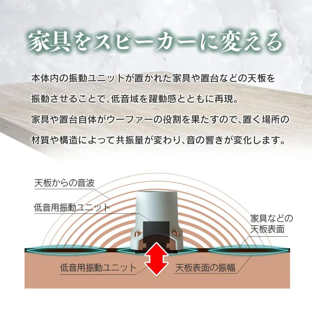 スピーカー デスクトップ 超小型 オーディオ Egretta ハイルドライバー搭載デスクトップ振動スピーカー OCT BEAT アンプセット　OE025_013