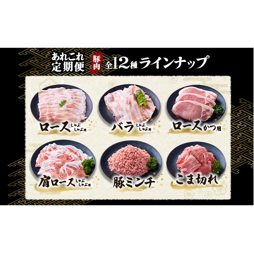 【12ヶ月定期便】宮崎県産 いもこ豚 月替わり定期便 25.44kg 12回 毎月 お楽しみ 満喫 満足 堪能 セット しゃぶしゃぶ 切り落とし 小分け 豚 豚バラ ロース 肩ロース スライス 小間切