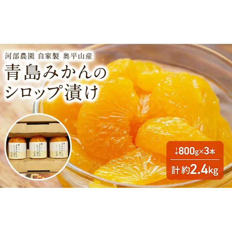 河部農園 自家製 奥平山産 青島みかんのシロップ漬け 1本800g×3本 計約2.4kg オリジナル化粧箱入 シロップ漬け みかん ミカン 蜜柑 静岡 浜松市