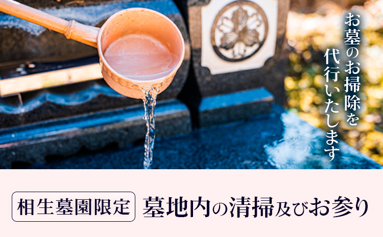 墓地内の清掃及びお参り 代行サービス【相生墓園限定】年2回 株式会社ワンズゴール 岡山県 笠岡市 お墓参り 清掃 掃除 相生墓園 代行---1-05b---