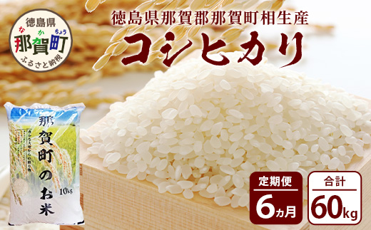 定期便6回　那賀町のお米　コシヒカリ　定期便