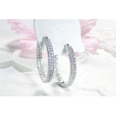 ふるさと納税 昭和町 【1.0ct】K18WG ダイヤモンドエタニティフープピアス【20mm】 |  | 01