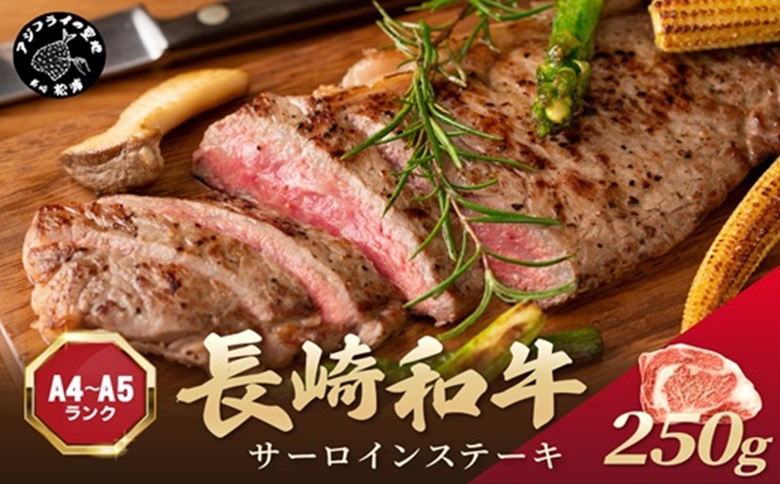 【A4〜A5】長崎和牛サーロインステーキ 250g(250g×1枚)( 肉 牛肉 牛 長崎和牛 国産牛 サーロイン ステーキ ステーキ肉 お取り寄せ プレゼント ギフト 送料無料 人気 美味しい 返礼品 おすすめ　 )【B0-186】