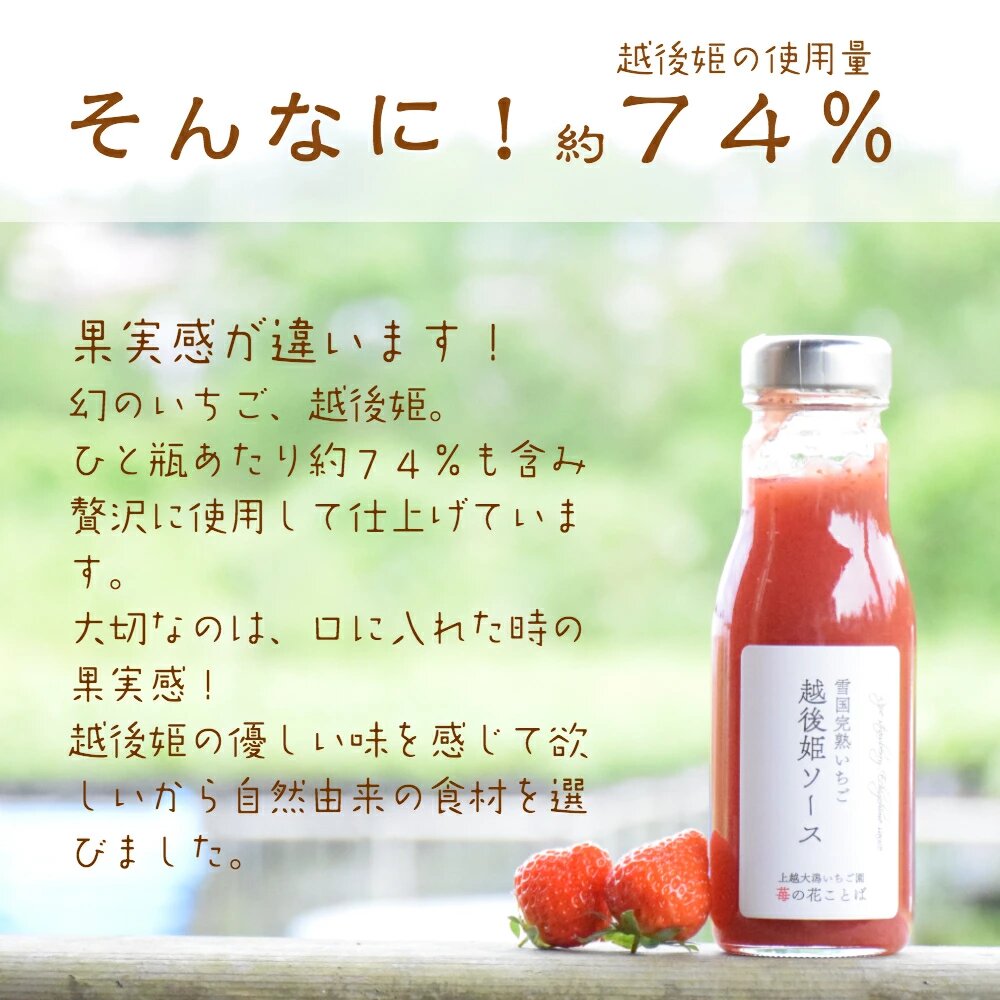 越後姫ソース（大瓶）　1瓶 いちご イチゴ 苺 加工品 お取