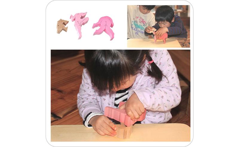 木のおもちゃ/ろばのスタンディングパズル psc　国産 型はめ 大人 誕生日祝い 動物パズル 男の子 女の子 赤ちゃん おもちゃ 頭の体操 脳トレ ゲーム 木製