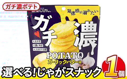 ＜訳あり・種類が選べる！＞  お試し 訳アリ じゃがスナック ガチ濃ポテト(1袋・43g) 簡易梱包 お菓子 おかし スナック おつまみ ポテト ガーリック バター ガーリックバター 濃い 送料無料 常温保存 【man216-G】【味源】
