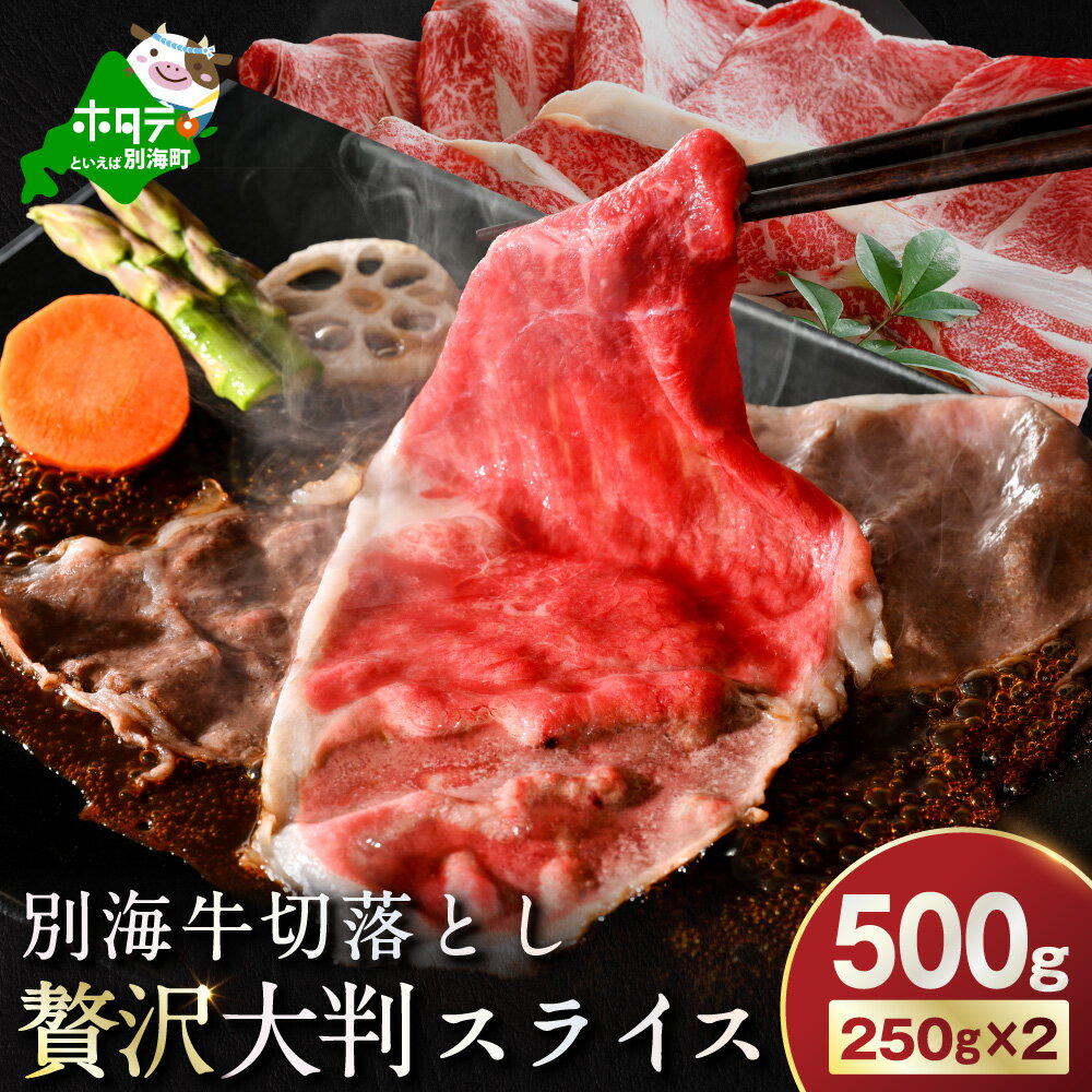 【ふるさと納税】別海牛 切り落とし 500g（250g×2P）（ ふるさと納税 牛肉 切り落とし ふるさと納税 牛肉 赤身 ふるさと納税 肉 牛 しゃぶしゃぶ すき焼き モモ ウデ 焼き肉 焼肉 小分け 牛肉 スライス ふるさと 人気 ふるさと納税 訳あり 国産 北海道 別海町 ）