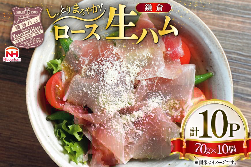 ハム ロース 生ハム 70g 10個 [日本ハムマーケティング 青森県 おいらせ町 oi02ayo820014] ロースハム セット 鎌倉ハム 富岡商会 小分け はむ 冷蔵