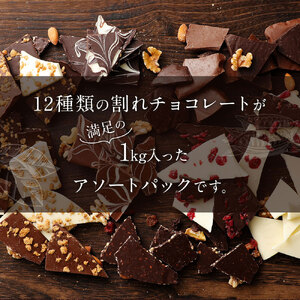 割れチョコアソート 12種（準チョコレート）1kg 〔Dw005〕