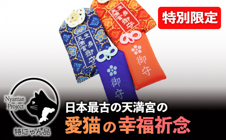 
日本最古の天満宮で愛猫との幸福祈念〜愛猫とペア御守授与〜 020GA001
