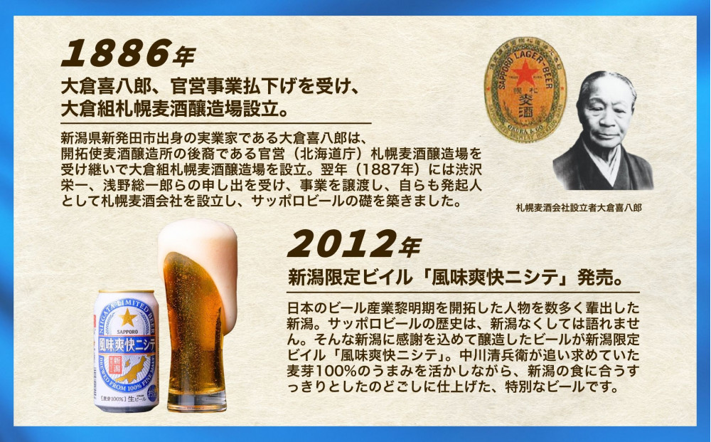 【3ヶ月定期便】新潟限定ビイル 風味爽快ニシテ（サッポロ） 500ml×24本