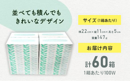 ボックスティッシュ 計60箱 ティッシュペーパー 日用品