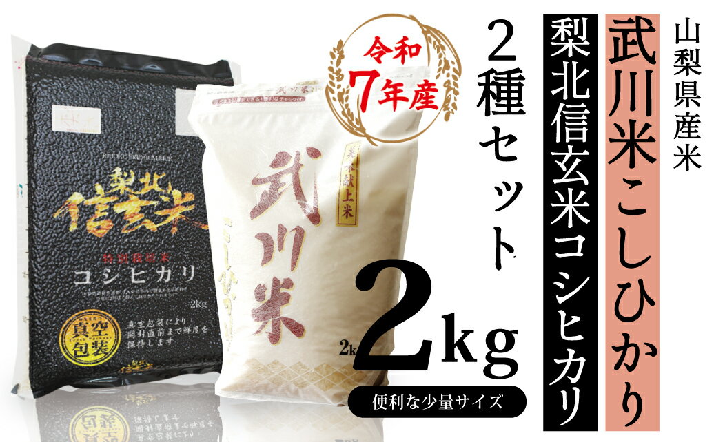 【ふるさと納税】山梨県産米2kg×2種セット【武川米こしひかり・信玄コシヒカリ】 ふるさと納税 コシヒカリ こしひかり 米 お米 笛吹市 白米 ごはん ご飯 ギフト 贈り物 プレゼント 山梨県 送料無料 115-001
