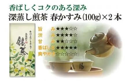 【八女・お茶村】上煎茶《森の香り》と深蒸し茶《春かすみ》のセット　077-002