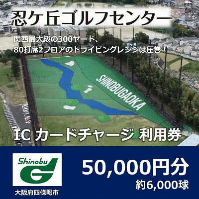 【ふるさと納税】ゴルフ練習場 忍ケ丘ゴルフセンター ICカードチャージ利用券 50,000円分(約6,000球)【1552322】