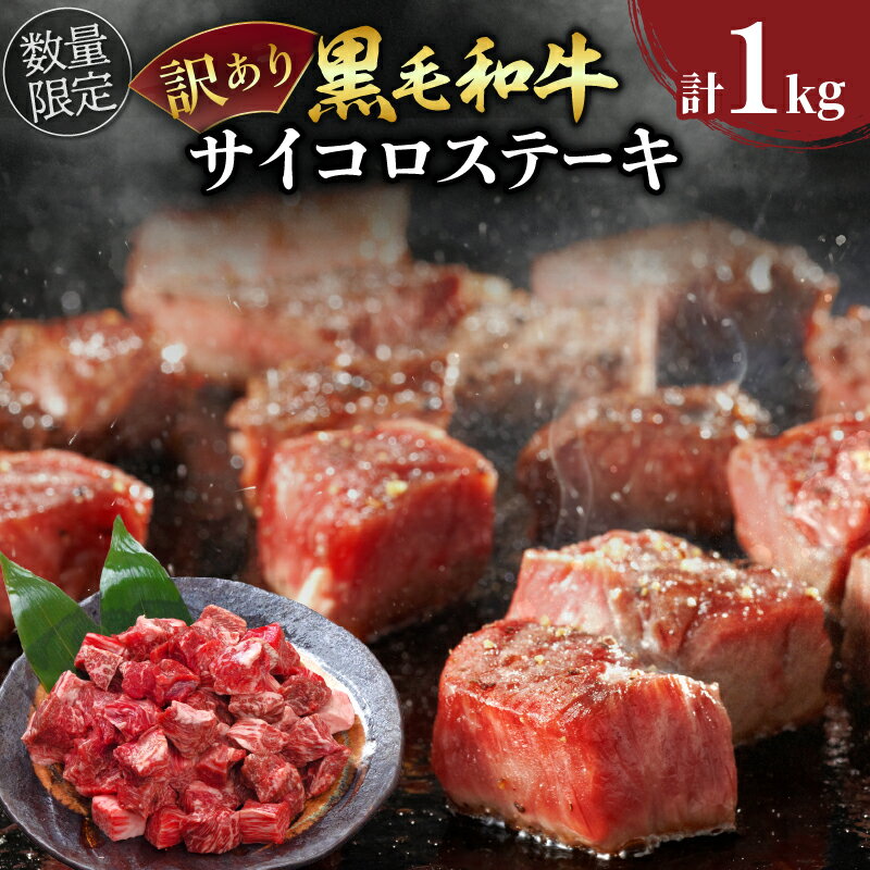 【ふるさと納税】訳あり 数量限定 黒毛和牛 サイコロ ステーキ 計1kg 牛肉 ビーフ モモ ロース 厳選 国産 焼肉 バーベキュー BBQ 鉄板焼き おかず 食品 おつまみ おすすめ ご褒美 お祝い 記念日 ディナー わけあり 真空パック お取り寄せ グルメ 宮崎県 日南市 送料無料