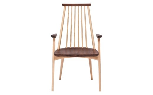 アームチェア アバンティJAV-DC1132X ウォールナット PNO＋Ｗ /  椅子 1脚 いす イス 無垢材 板座 モダン ウォールナット 木製 ダイニング デザインチェア 北欧 おしゃれ 木製椅子 木製チェア 食卓椅子 送料無料 飛騨市