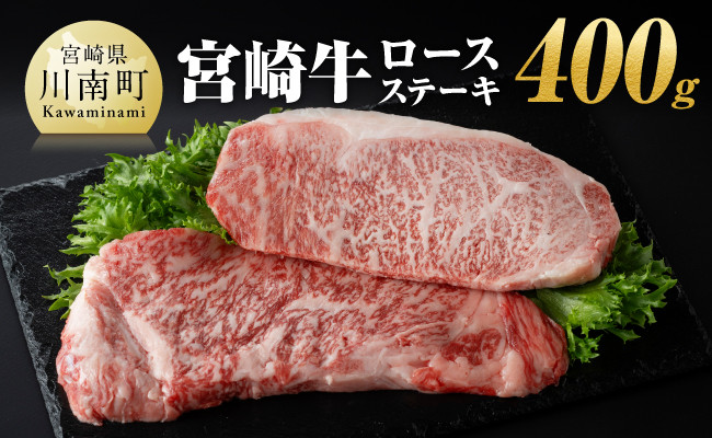 
            宮崎牛ロースステーキ400ｇ（200g×2枚） 【 肉 牛肉 A4～A5等級 宮崎牛 BBQ アウトドア ロースステーキ 焼肉 】
          