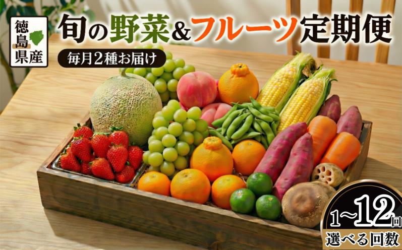 
                  フルーツ 野菜 定期便 選べる 回数 1～12回 果物 季節 旬 詰め合せ 国産 おまかせ 産地直送 シャインマスカット いちご みかん デコポン 桃 八朔 梨 柿 あたご柿 とうもろこし 人参 鳴門金時 すだち れんこん しいたけ 枝豆 徳島
                