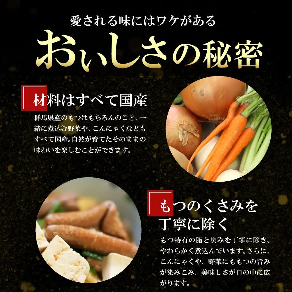 【6ヶ月ごと定期便】国産もつ煮 ４食セット (全2回) ※沖縄・離島配送不可 