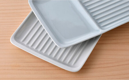 【波佐見焼】マルチパン皿 ペア スカイブルー・ホワイト【大新窯】[DC180]