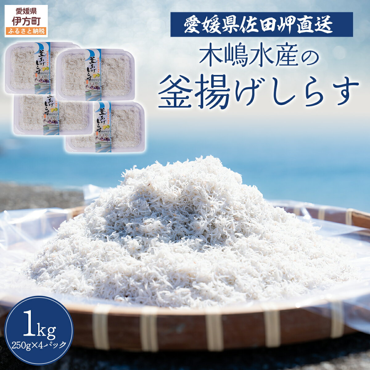 【ふるさと納税】【愛媛県・佐田岬直送】木嶋水産の釜揚げしらす 1kg（250g×4パック）※離島への配送不可 【ふるさと納税 人気 おすすめ ランキング 魚介類 海産物 魚 釜揚げ しらす シラス 小分け やみつき ご飯のお供 おつまみ 酒の肴 おやつ しらす丼 サラダ】 IKTP010
