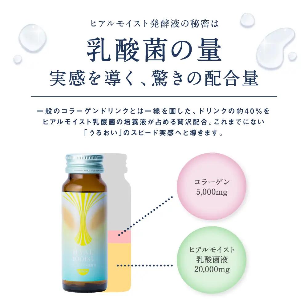 ヒアルモイスト発酵液 50ml×30本 セット ピーチ味 （ ヒアルモイスト乳酸菌液 コラーゲン 配合美容ドリンク）【nssn004A】