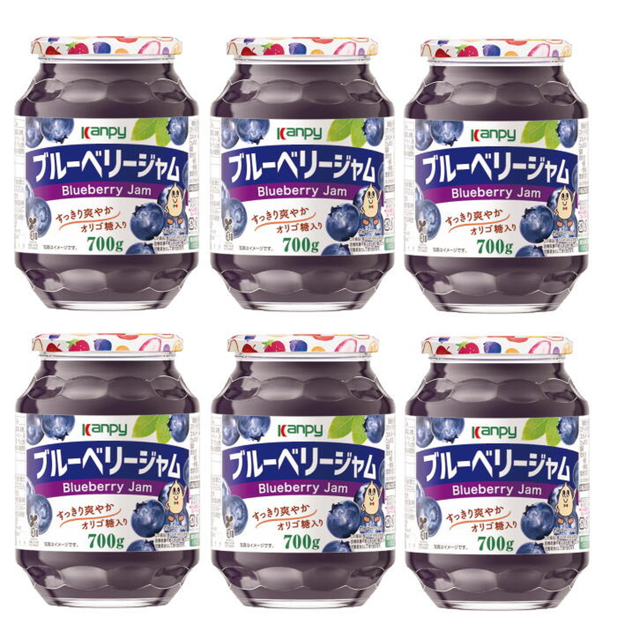 
                  カンピー　ブルーベリージャム 700ｇ　1ケース（6本入）計4.2kg 兵庫県 丹波篠山市 カンピー ギフト 朝食 果実ジャム フルーツジャム オリゴ糖配合 トースト ヨーグルト 家族向け まとめ買いに ブルーベリー
                