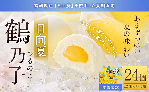 【季節限定】日向夏 鶴乃子 24個（12個入り×2箱) マシュマロ