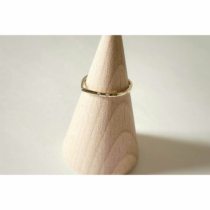 【ふるさと納税】K10 しずく型リング ＊ダイヤ入り＊