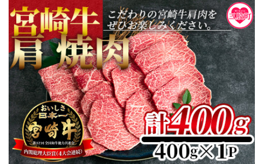 
＜宮崎牛肩焼肉 400g＞焼肉やバーベキューでお楽しみください！【MI229-nh】【日本ハムマーケティング株式会社】
