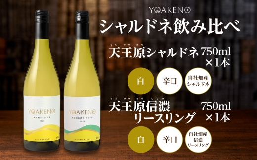 YOAKENO 白ワイン（天王原シャルドネ・信濃リースリング） 飲み比べ 各1本 計2本177-4-075 |天王原シャルドネ 信濃リースリング 白ワイン 飲み比べ天王原シャルドネ 信濃リースリング 