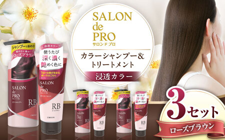 ダリヤ サロンドプロ カラーシャンプー・トリートメント 各3個セット【ローズブラウン】 / 稲沢市 / 日興商事株式会社[BMBK005-04]