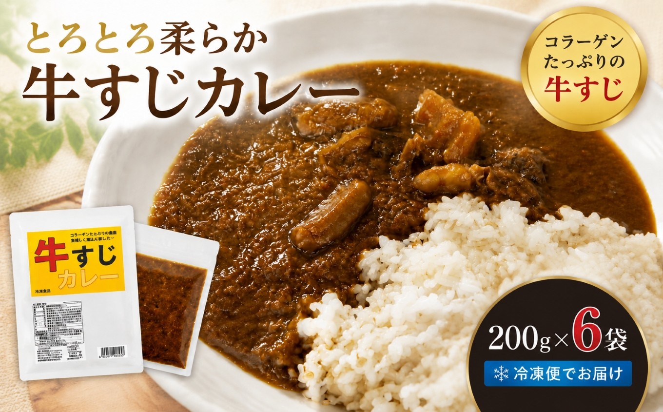 
とろとろ柔らか 牛すじカレー (200g×6袋)

