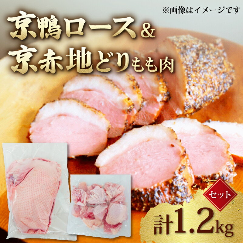 【ふるさと納税】 京鴨ロース 京赤地どり もも肉 セット 計1.2kg ( 京都府産 国産 京鴨 地どり 地鶏 鶏肉 鳥肉 とりにく 鴨 鴨肉 合鴨 鴨ロース お肉 肉 チキン モモ もも肉 鶏 鳥 小分け 簡単 お手軽 便利 冷凍 取り寄せ ギフト グルメ 贈り物 京都府 京都 京丹波町 )