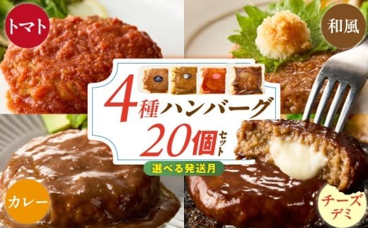 
                  ハンバーグ食べ比べ20個セット _ ハンバーグ 4種 20個 チーズデミ 和風 トマトソース カレーソース 各5個 冷凍 温めるだけ 湯煎 電子レンジ 個包装 小分け 食べ比べ チーズインハンバーグ 夕食 おかず お弁当 簡単調理 時短 お取り寄せ グルメ 福岡県 久留米市 送料無料 _Ax405-sku
                